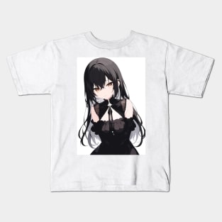 anime girl in black dress Kids T-Shirt